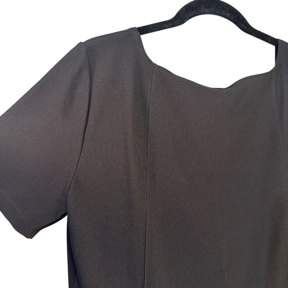 Boston Proper Size L Black Short Sleeve Scoop Neck Dress Nylon/Spandex Blend - Picture 4 of 6